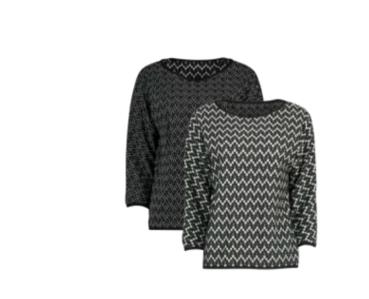 3/4 Arm Shirt schwarz-weiß